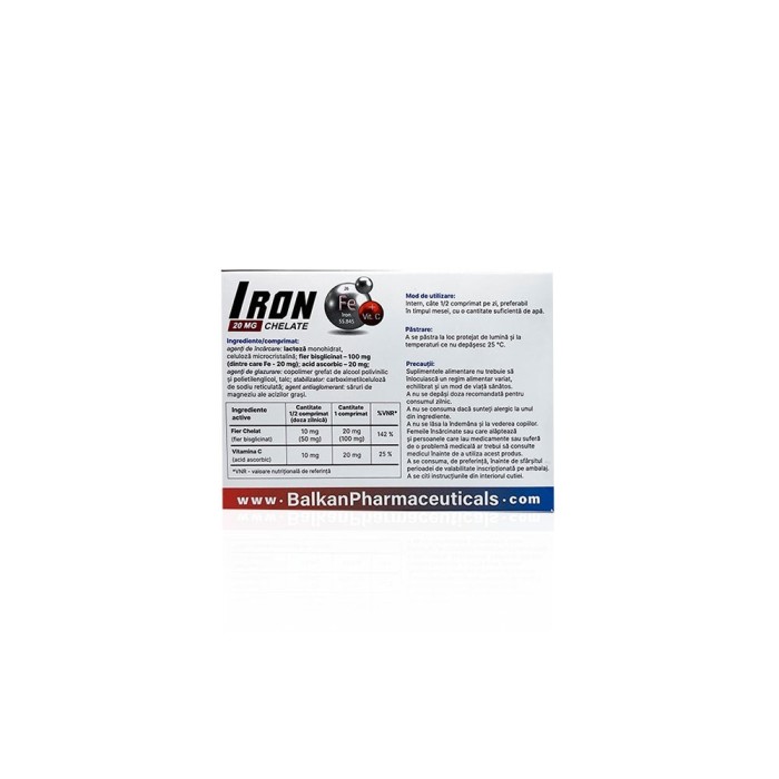 Хелат заліза Балкан 20 мг - Iron Chelate 20 mg Balkan Pharmaceuticals