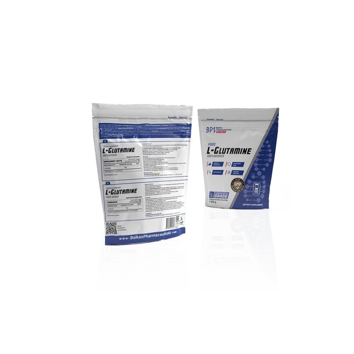 L-Глютамин Неароматизированный Балкан 500 г - L-Glutamine Unflavored 500 g Balkan Pharmaceuticals
