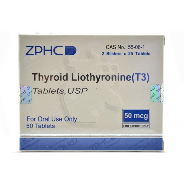 Ліотиронін Чженчжоу Фарм 50 мг (Thyroid Liothyronine Zhengzhou Pharmaceutical Co. Ltd)