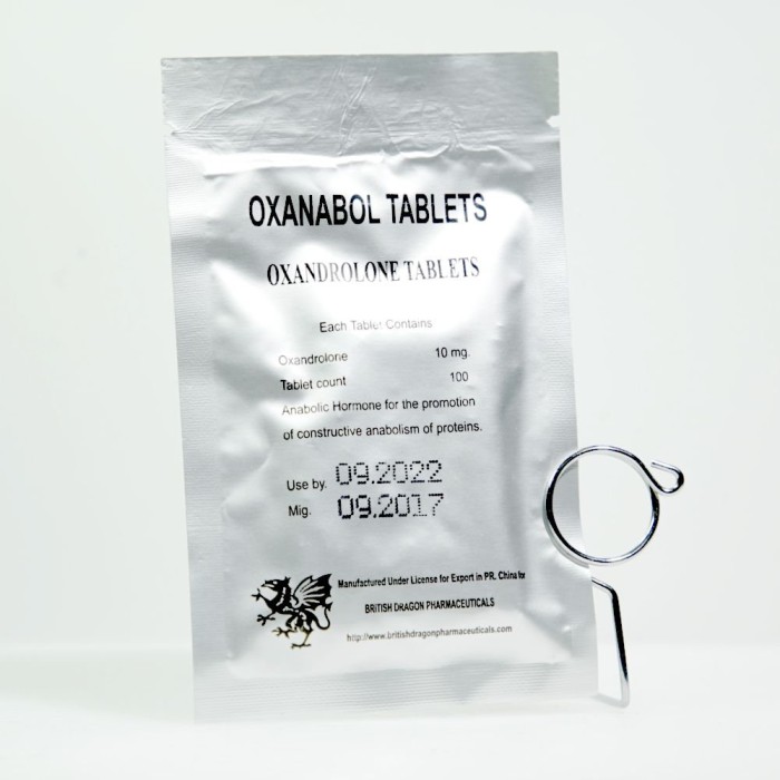 Оксанабол Брітіш Драгон по 10 мг (Oxanabol British Dragon Pharmaceuticals)