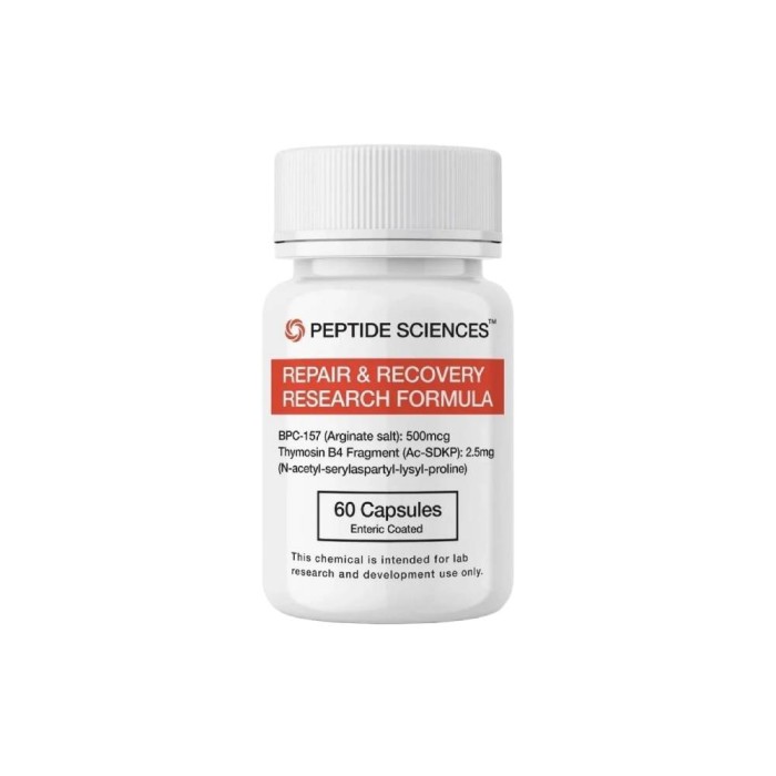 Репаир анд Ресовери (Стабле ВРС-157 Аргинате,Тхимосин Бета-4 Фрагмент) Пептид Саенс (Repair and Recovery (Stable BPC-157 Arginate, Thymosin Beta-4 Fragment) PeptideSciences)