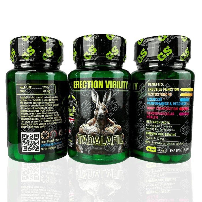 Тадалафіл Горіллас Сармс 20 мг (Tadalafil 20 mg Gorillas Sarms)
