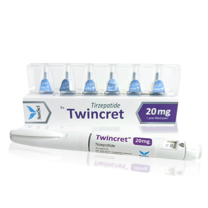 Твінкрет Тирзепатід 20 мг (Twincret Tirzepatide 20 mg SunSci Pharmaceuticals)