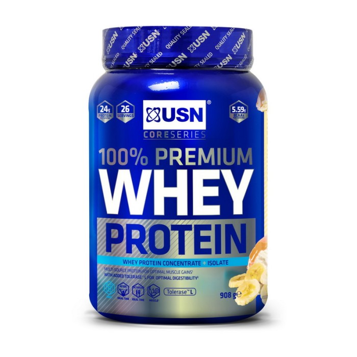 USN 100% Premium Whey Protein (908 г, банановый крем)