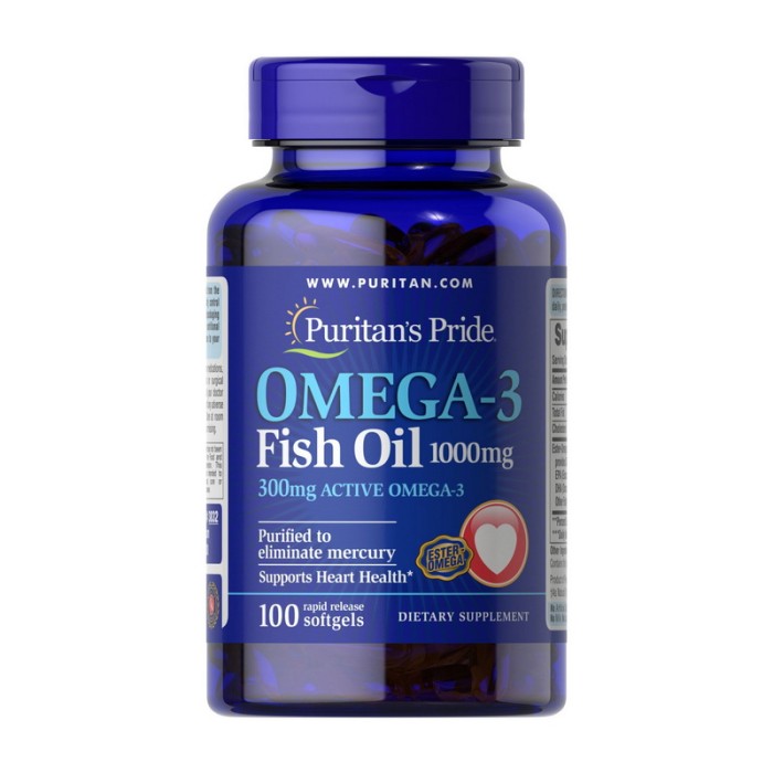 Puritan's Pride Omega-3 Fish Oil 1000 mg (100 softgels)