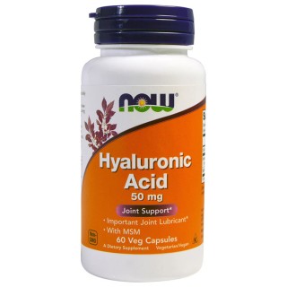NOW Hyaluronic Acid 50 mg with MSM (60 veg caps)