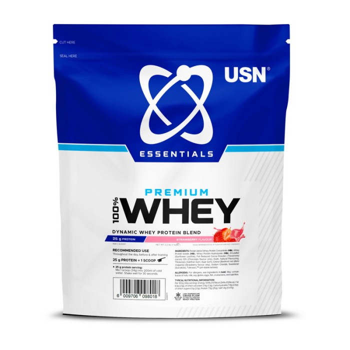 Сироватковий мікс USN Essentials Dynamic Whey (1 кг, полуниця)