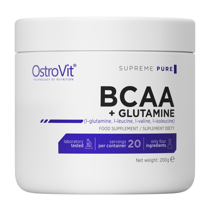 OstroVit 100% BCAA+глютамин (200 г, чистый)