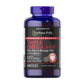 Puritan's Pride Maximum Strength Triple Omega 3-6-9 Fish, Flax & Borage Oils (240 softgels)