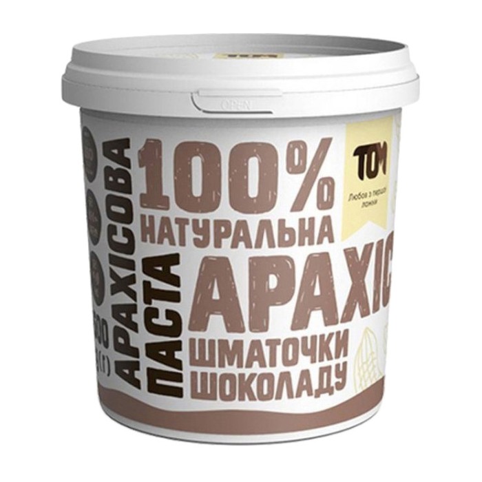 TOM peanut butter Арахісова Паста (1 kg, з шматочками шоколаду)