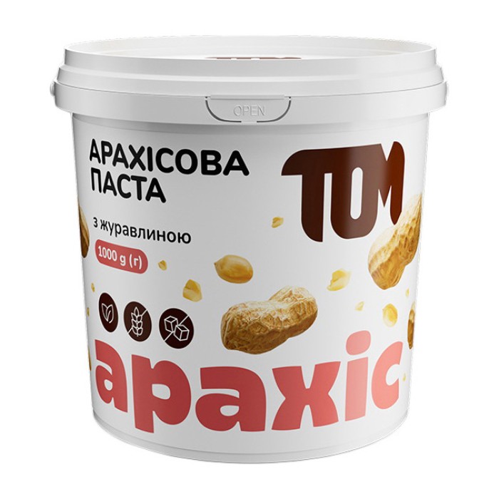 TOM peanut butter Арахісова Паста (1 kg, з журавлиною)