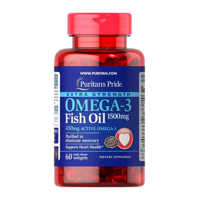 Риб'ячий жир Puritan's Pride Omega-3 1500 мг (60 м'яких капсул)