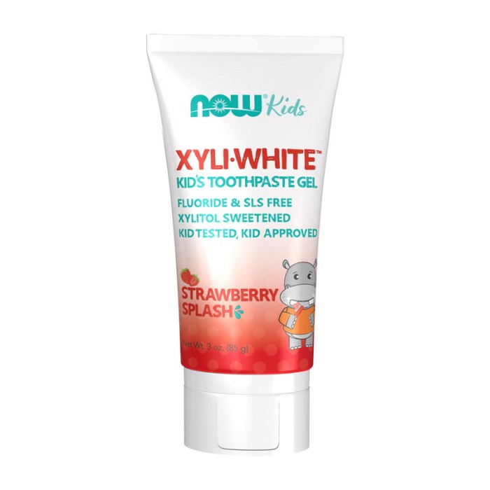 NOW Xyli White kids toothpaste gel (85 g, strawberry splash)