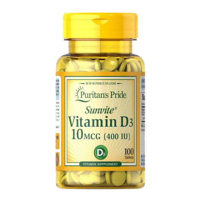 Puritan's Pride Vitamin D3 400 МО (100 таблеток)