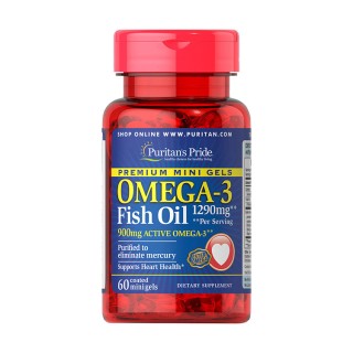 Риб'ячий жир Puritan's Pride Omega-3 1290 мг (60 міні-гелів)