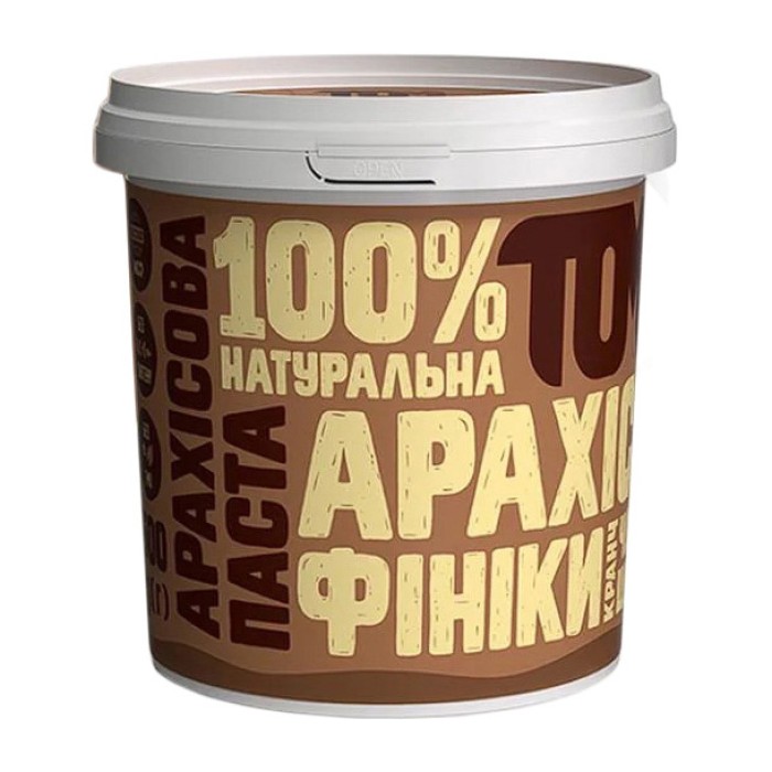 TOM peanut butter Арахісова Паста (500 g, з чорним шоколадом та фініками)