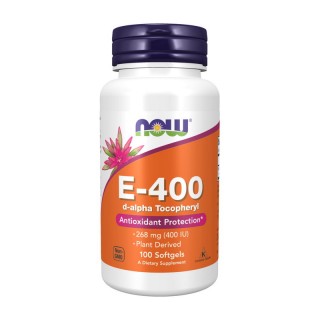 NOW E-400 Natural with d-Alpha Tocopherol (100 softgels)