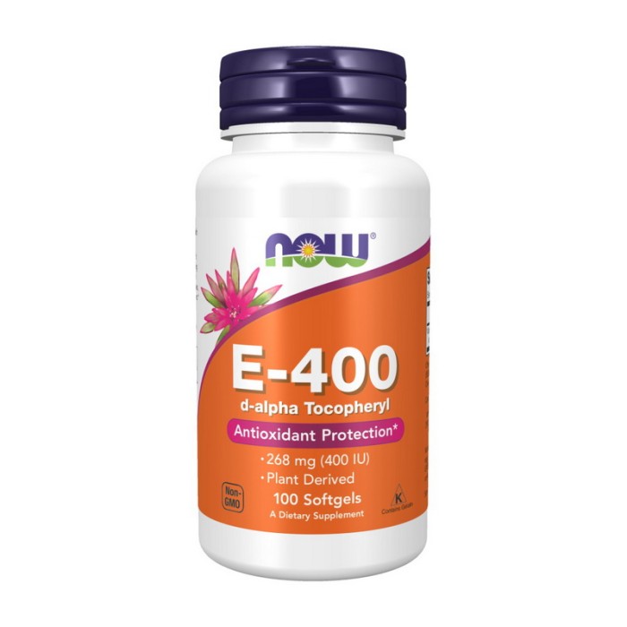 NOW E-400 Natural with d-Alpha Tocopherol (100 softgels)
