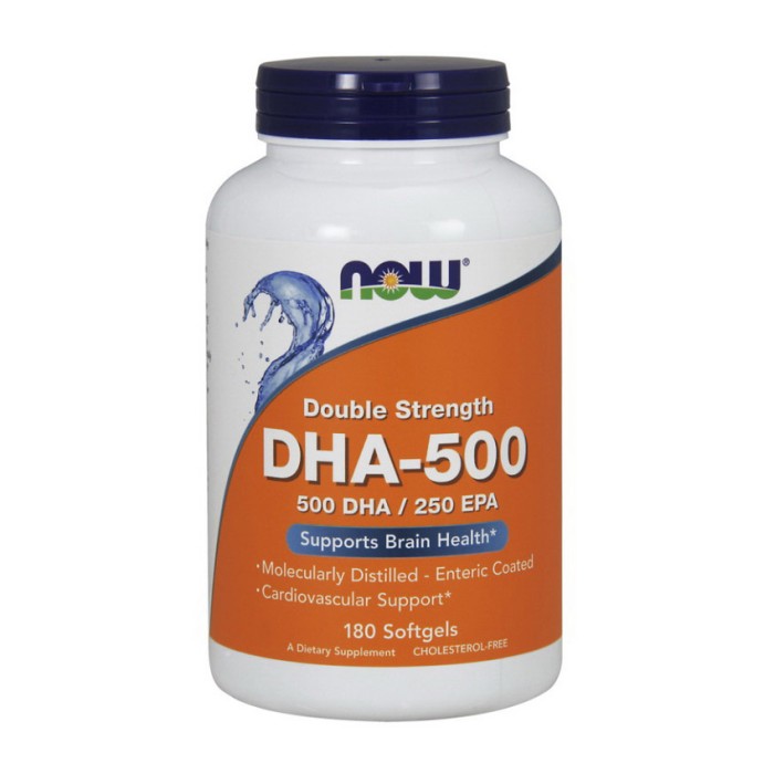NOW DHA-500/250 EPA (180 м’яких капсул)