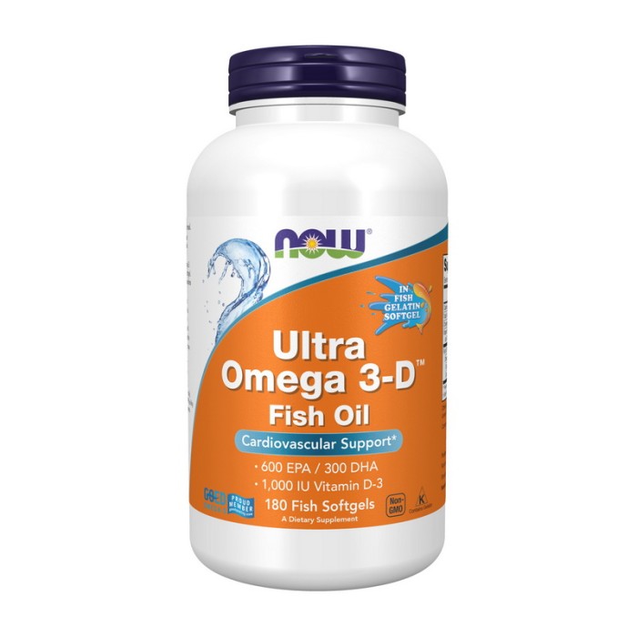 NOW Ultra Omega 3-D (180 рибних м'яких капсул)