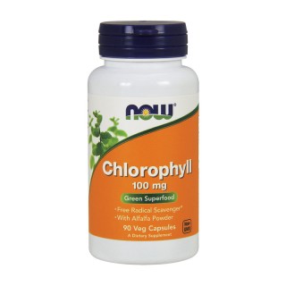 NOW Chlorophyll 100 мг (90 капсул, мятный)