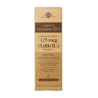 Solgar Liquid Vitamin D3 125 mcg (5,000 IU) (59 ml, orange)
