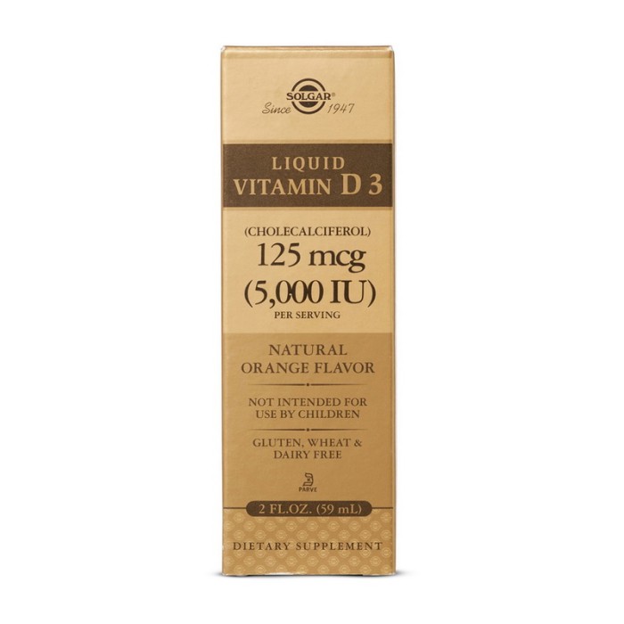 Solgar Liquid Vitamin D3 125 mcg (5,000 IU) (59 ml, orange)