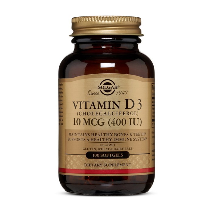 Solgar Vitamin D3 10 mcg (400 IU) (100 softgels)