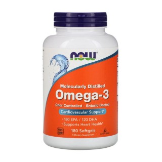 NOW Omega-3 з контролем запаху - кишковорозчинні (180 м'яких капсул)