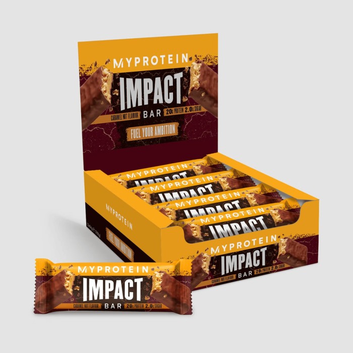 Батончик MyProtein Impact Protein Bar, 12*64 грам Карамель-горіх