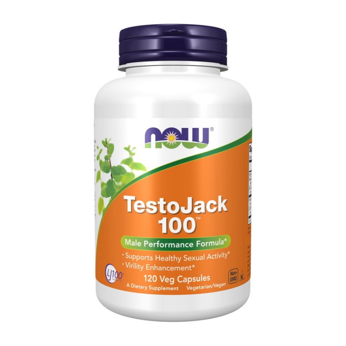 NOW Testo Jack 100 (120 вегетаріанських капсул)