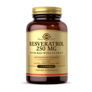 Solgar Resveratrol 250мг з рожевим wine extraction (30 softgels)