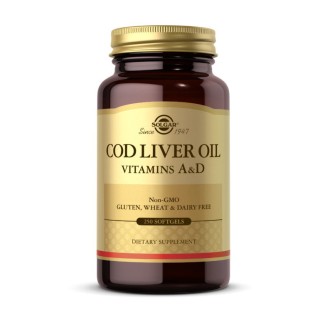 Solgar COD Liver Oil Витамины A и D (250 мягких капсул)