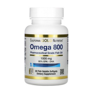 California Gold Nutrition Omega 800 (30 рибних м'яких капсул)