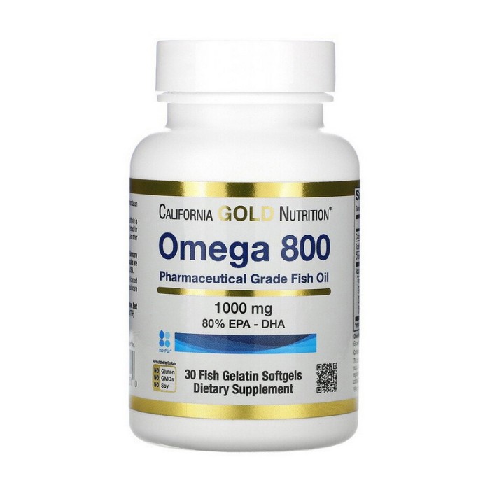 California Gold Nutrition Omega 800 (30 рибних м'яких капсул)