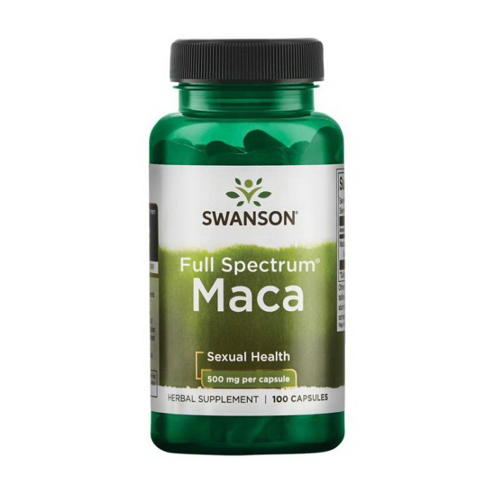 Swanson Maca 500 мг полного спектра (100 капсул)