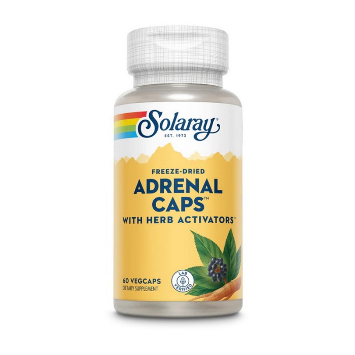 Solaray Adrenal Caps, замороженные (60 растительных капсул)
