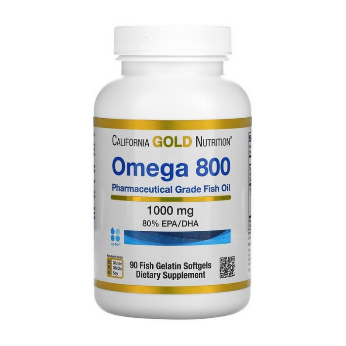 California Gold Nutrition Omega 800 (90 рибних м'яких капсул)