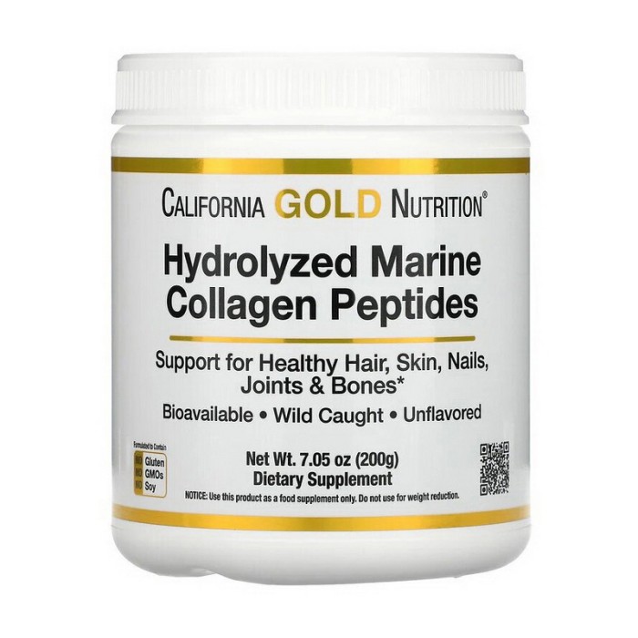 California Gold Nutrition Hydrolyzed Marine Collagen Peptides (200 g, pure)