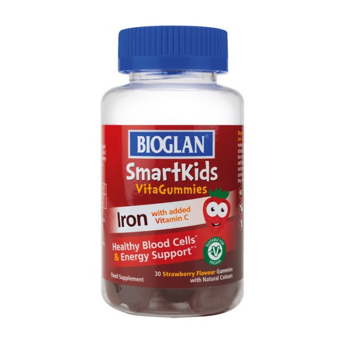Bioglan Smartkids Железо + Витамин С (30 жевательных конфет, клубника)