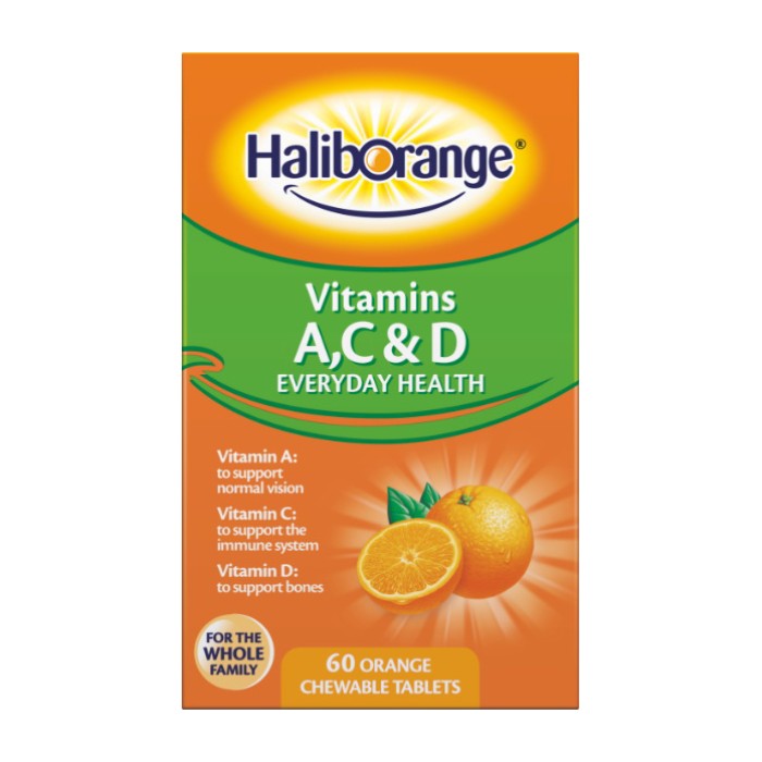 Haliborange Vitamins A,C & D (60 chew tab, orange)