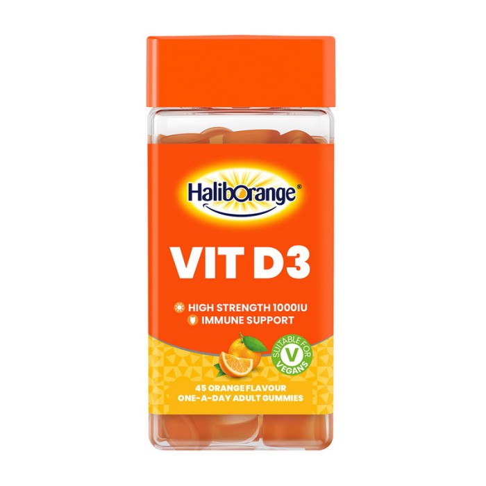 Haliborange Vit D3 1000 IU (45 gummies, orange)