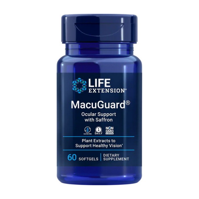 Підтримка очей Life Extension MacuGuard з шафраном (60 м'яких капсул)