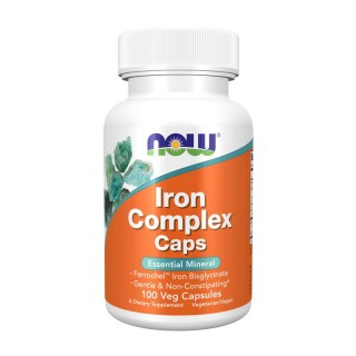 Капсули NOW Iron Complex (100 рослинних капсул)