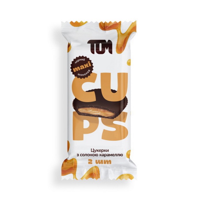TOM peanut butter Цукерки з солоною карамеллю в чорному шоколаді (38 g)