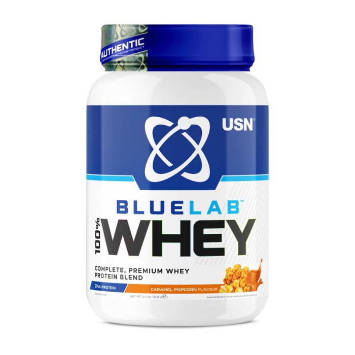 USN Blue Lab 100% Whey Premium Protein (908 г, карамельный попкорн)