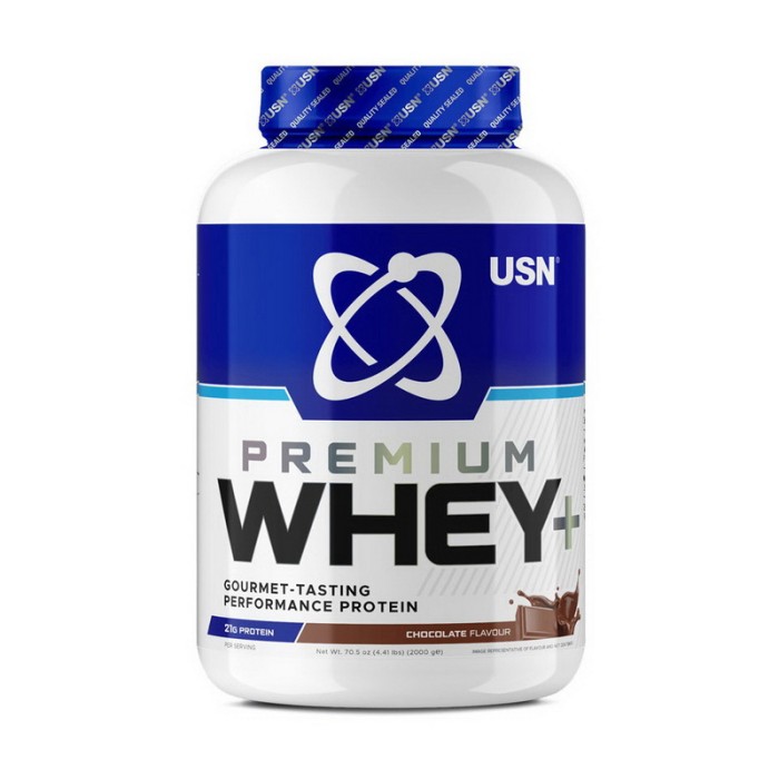 Сироватковий протеїн USN Whey+ преміум-класу (2 кг, шоколадний)