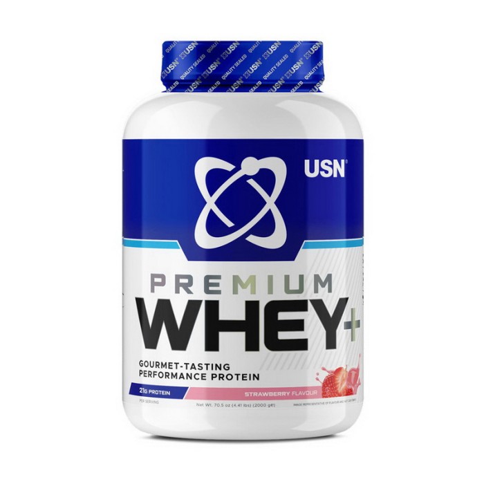 Сироватковий протеїн USN Whey+ преміум-класу (2 кг, полуниця)