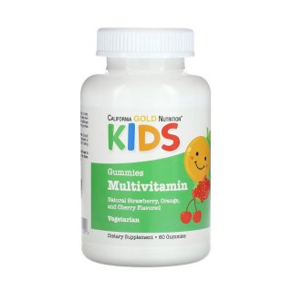 Жувальні цукерки California Gold Nutrition Kids Multivitamin (60 цукерок, натуральна полуниця, апельсин та вишня)