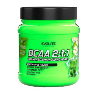Амінокислота BCAA Evolite Nutrition BCAA 2:1:1, 400 грам Зелене яблуко